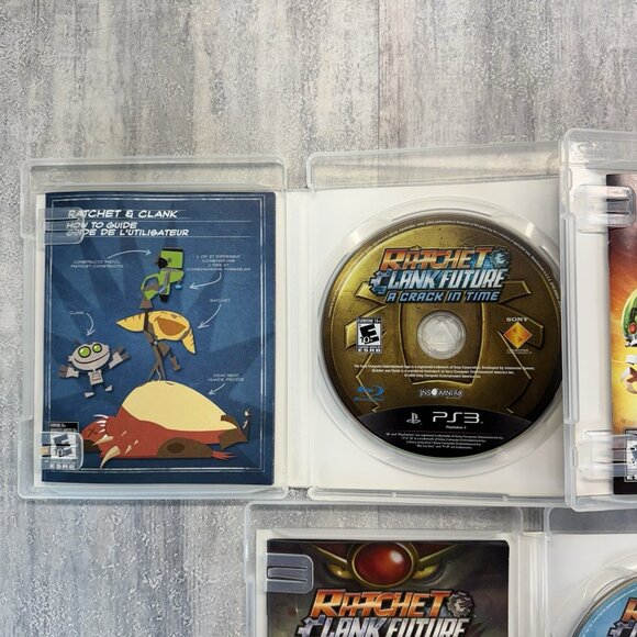 Ratchet & Clank PS3 Lot All 4 One Tools of Destruction Crack In Time CIB VGC - Picture 6 of 12